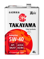 как выглядит масло моторное takayama 5w40  а3/в4 sn/cf 4л на фото
