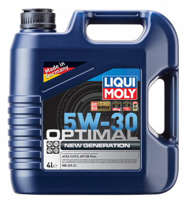 как выглядит liqui moly 5w-30 optimal new generation sn plus 4л (hc-синт.мотор.масло) на фото