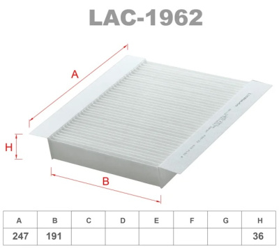 как выглядит фильтр салонный lynxauto lac-1962 на фото