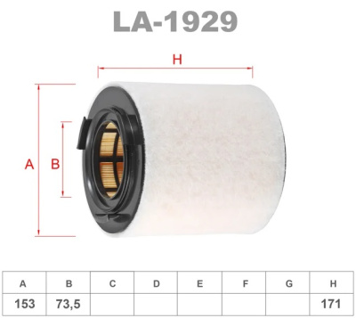как выглядит фильтр воздушный lynxauto la-1929 на фото